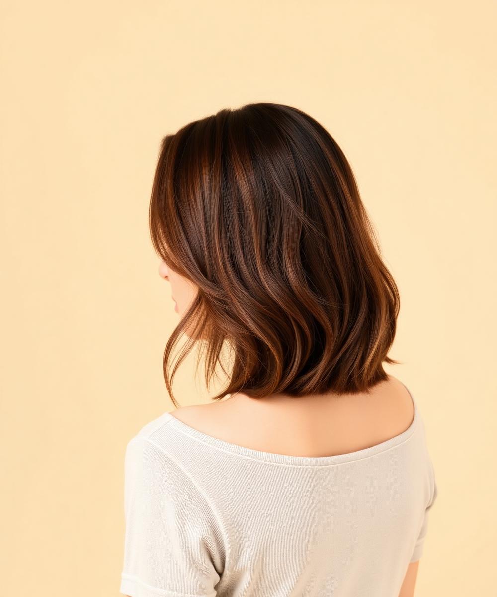 Illustrative AI-generated imagery: natural medium-length hair before extensions